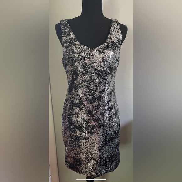 Soprano Mini Black and Silver Sparkle Dress - Picture 1 of 5